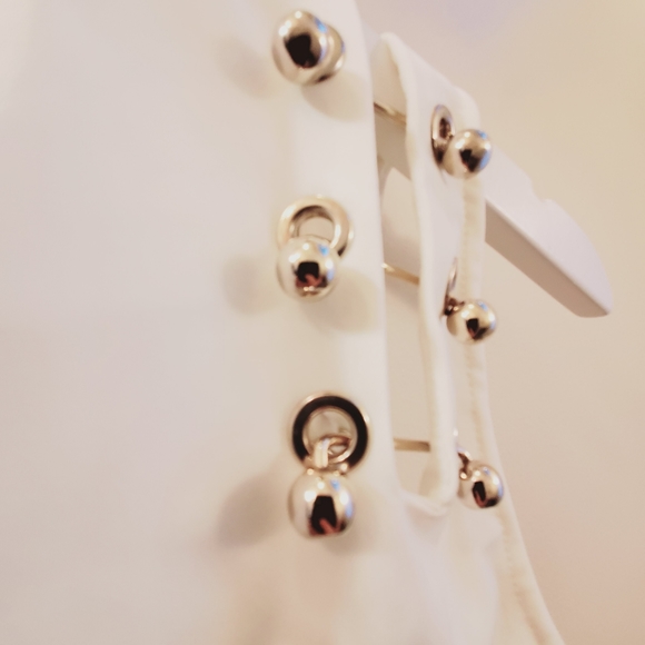 JF Lefon one shoulder tank with metal embellishments with size zipper, MD, NWT - Picture 8 of 12